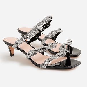 J. Crew Strappy Kitten Heel with Crystals